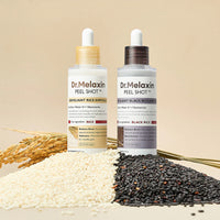 [Dr.Melaxin Official] Peel Shot Glow Rice Ampoule Duo - Serums for Brightening, Exfoliating, and Moisturizing - Suitable for All Skin Types