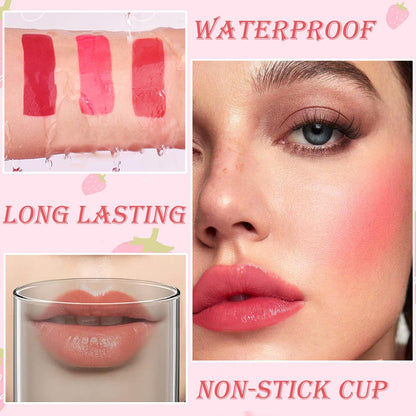 6 Colors Lip Tint Stain Mini Liquid Lipstick, Korean Lip Gloss Moisturizing Natural Velvet Lip Tint, Waterproof Longwear Liquid Blush & Lip Stain, Vivid Color Lip Blush Tint Makeup