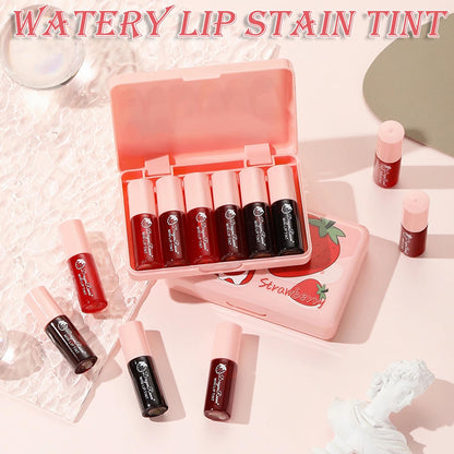 6 Colors Lip Tint Stain Mini Liquid Lipstick, Korean Lip Gloss Moisturizing Natural Velvet Lip Tint, Waterproof Longwear Liquid Blush & Lip Stain, Vivid Color Lip Blush Tint Makeup