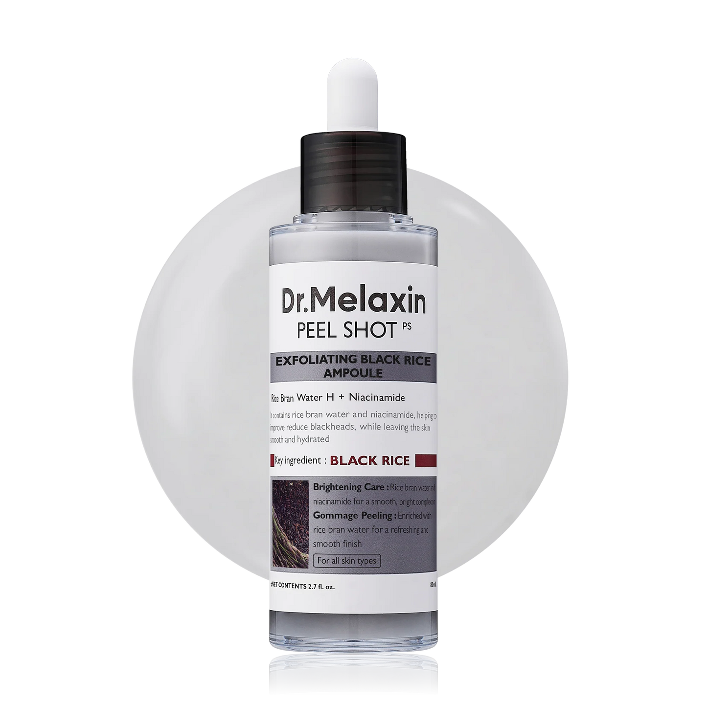 [Dr.Melaxin Official] Peel Shot Glow Rice Ampoule Duo - Serums for Brightening, Exfoliating, and Moisturizing - Suitable for All Skin Types