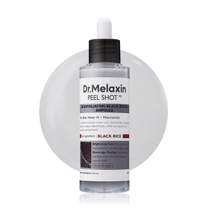 [Dr.Melaxin Official] Peel Shot Glow Rice Ampoule Duo - Serums for Brightening, Exfoliating, and Moisturizing - Suitable for All Skin Types